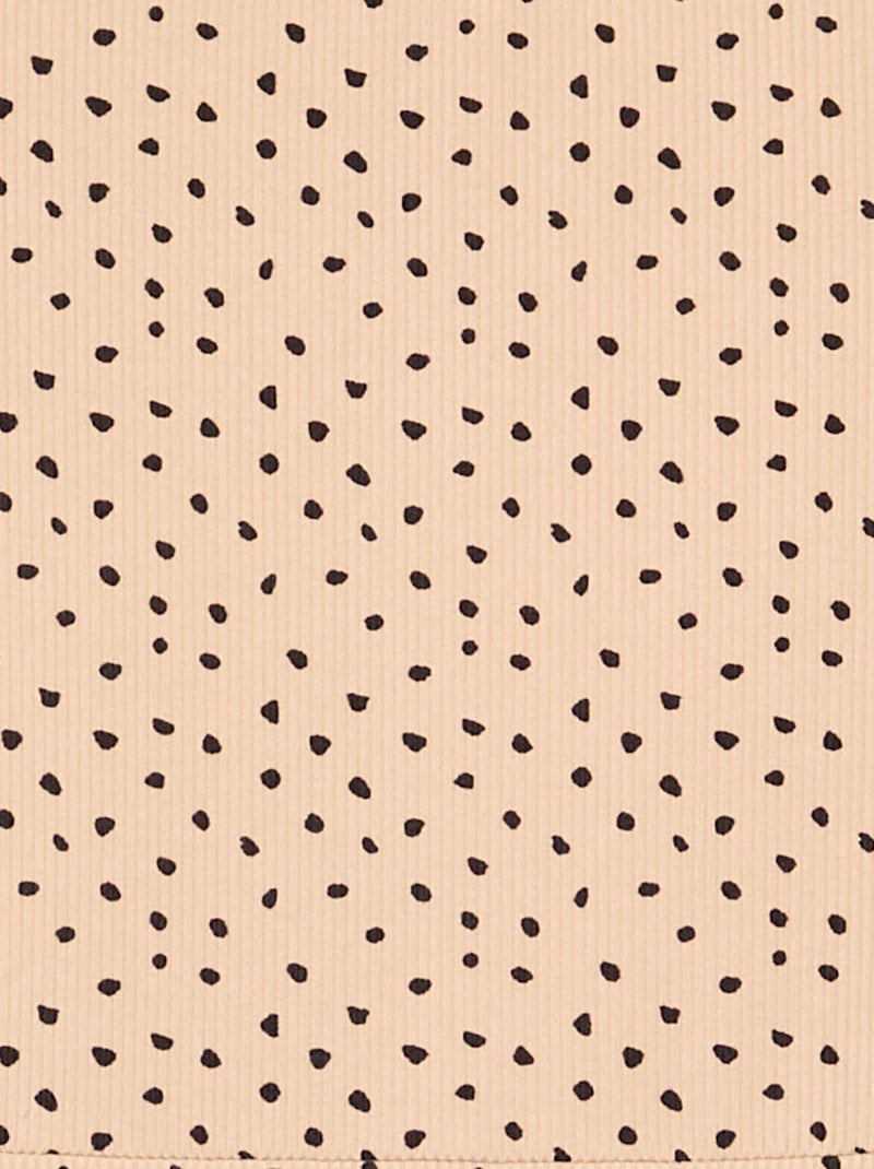 Vestido estampado de manga larga Beige - Kiabi