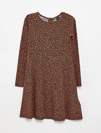 Vestido estampado de manga larga