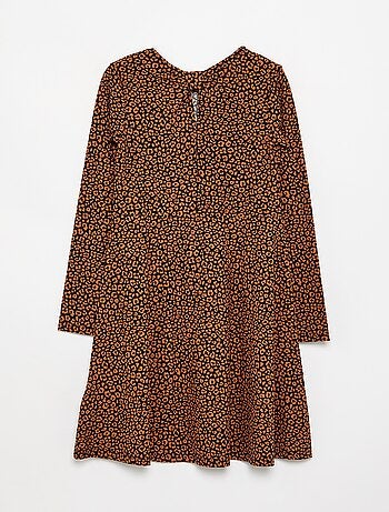 Vestido estampado de manga larga