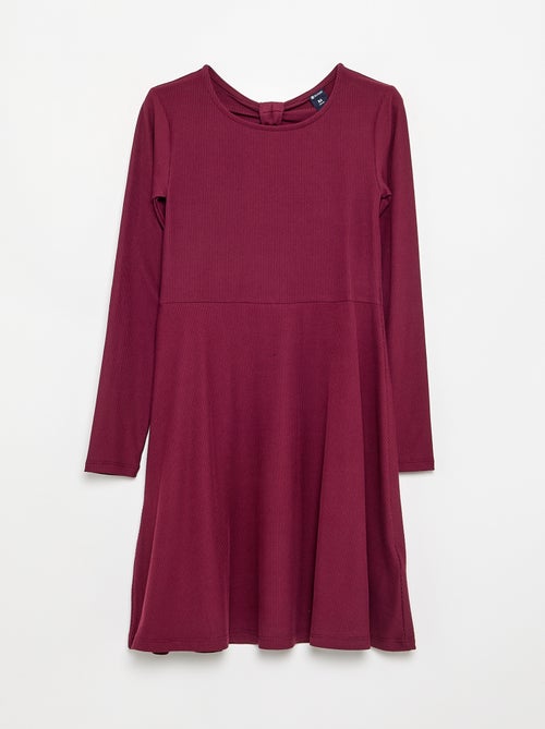 Vestido estampado de manga larga - Kiabi