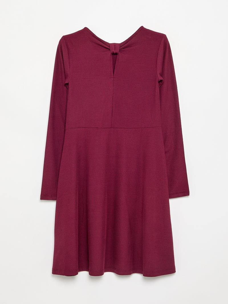 Vestido estampado de manga larga Purpura - Kiabi
