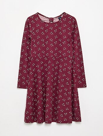 Vestido estampado de manga larga