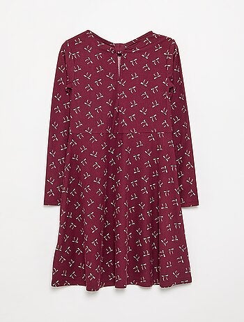 Vestido estampado de manga larga