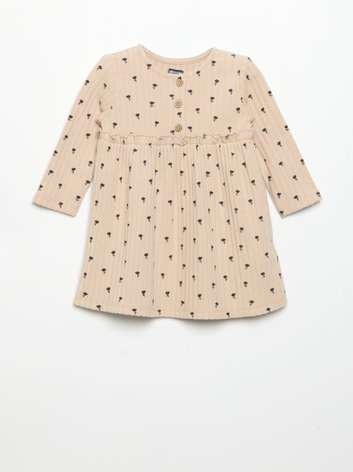 Vestido estampado de punto suave - Kiabi