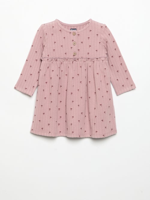 Vestido estampado de punto suave - Kiabi