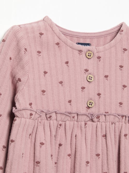 Vestido estampado de punto suave - Kiabi