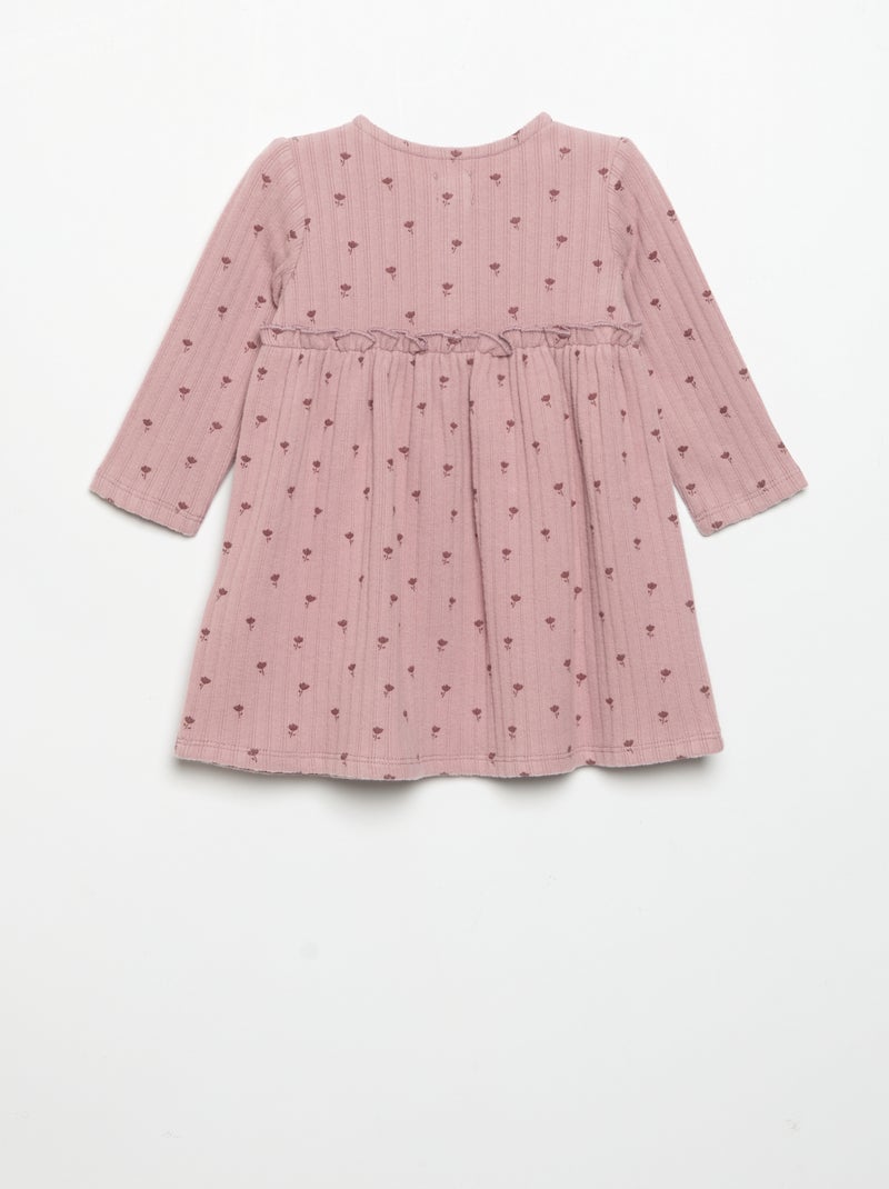 Vestido estampado de punto suave Rosa - Kiabi