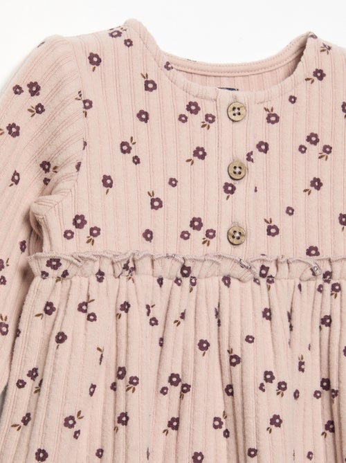 Vestido estampado de punto suave - Kiabi