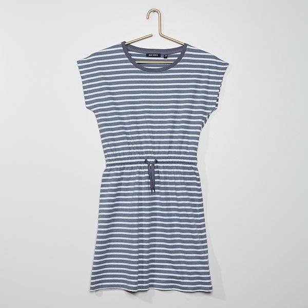 Vestido estampado de 'rayas' Niña 10-18 años - azul marino - Kiabi - 12,00€