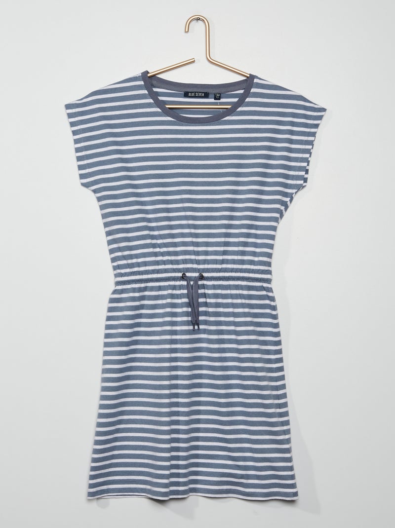 Vestido estampado de 'rayas' azul marino - Kiabi