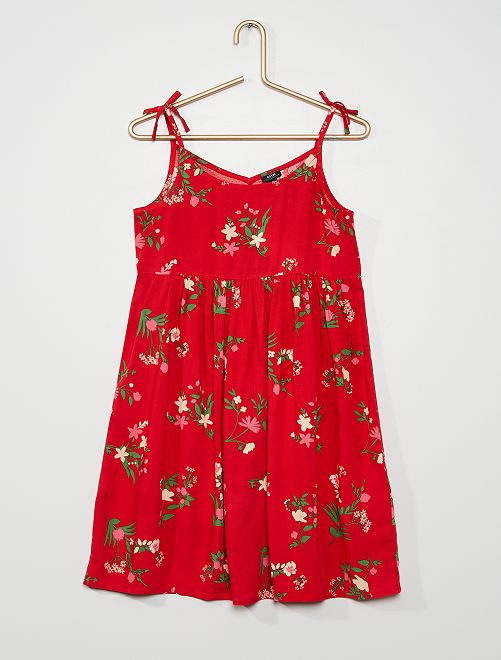 Vestido estampado de tirantes finos - ROJO - Kiabi - 7.00€