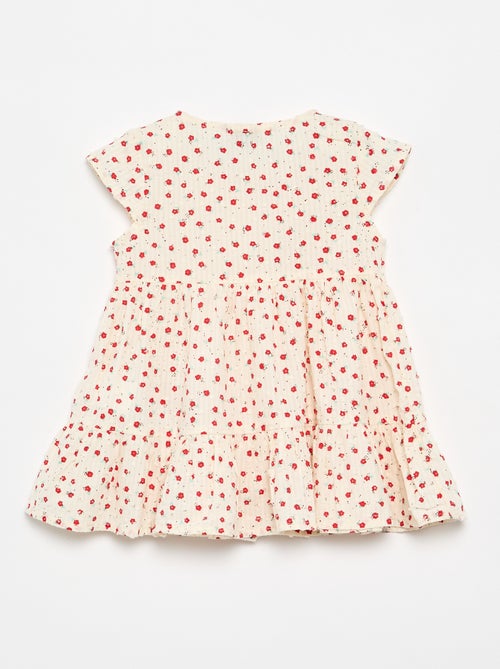 Vestido estampado en tejido plumeti - Kiabi