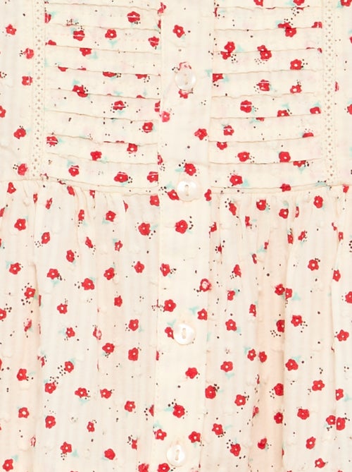 Vestido estampado en tejido plumeti - Kiabi