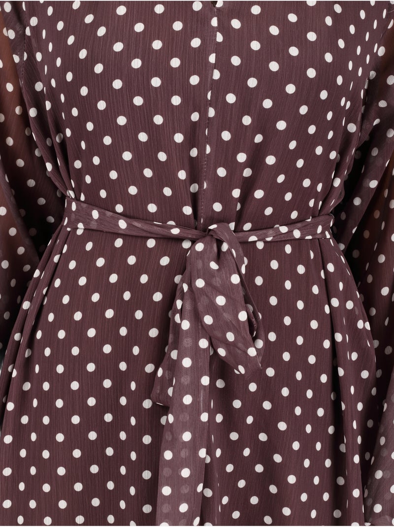 Vestido estampado Marrón - Kiabi
