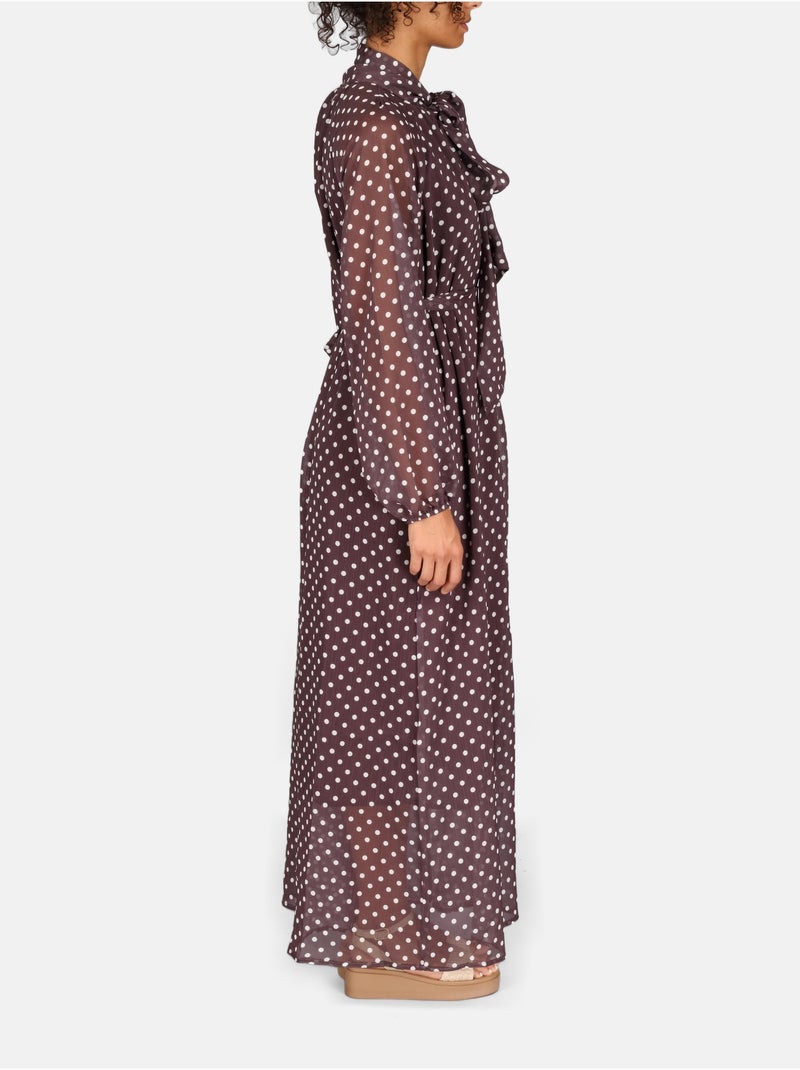Vestido estampado Marrón - Kiabi