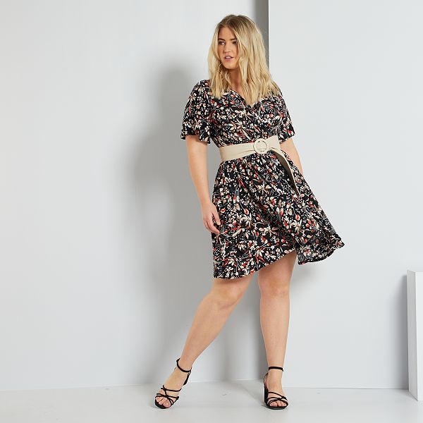 Vestido estampado tallas grandes mujer - MARRON - Kiabi - 20,00€