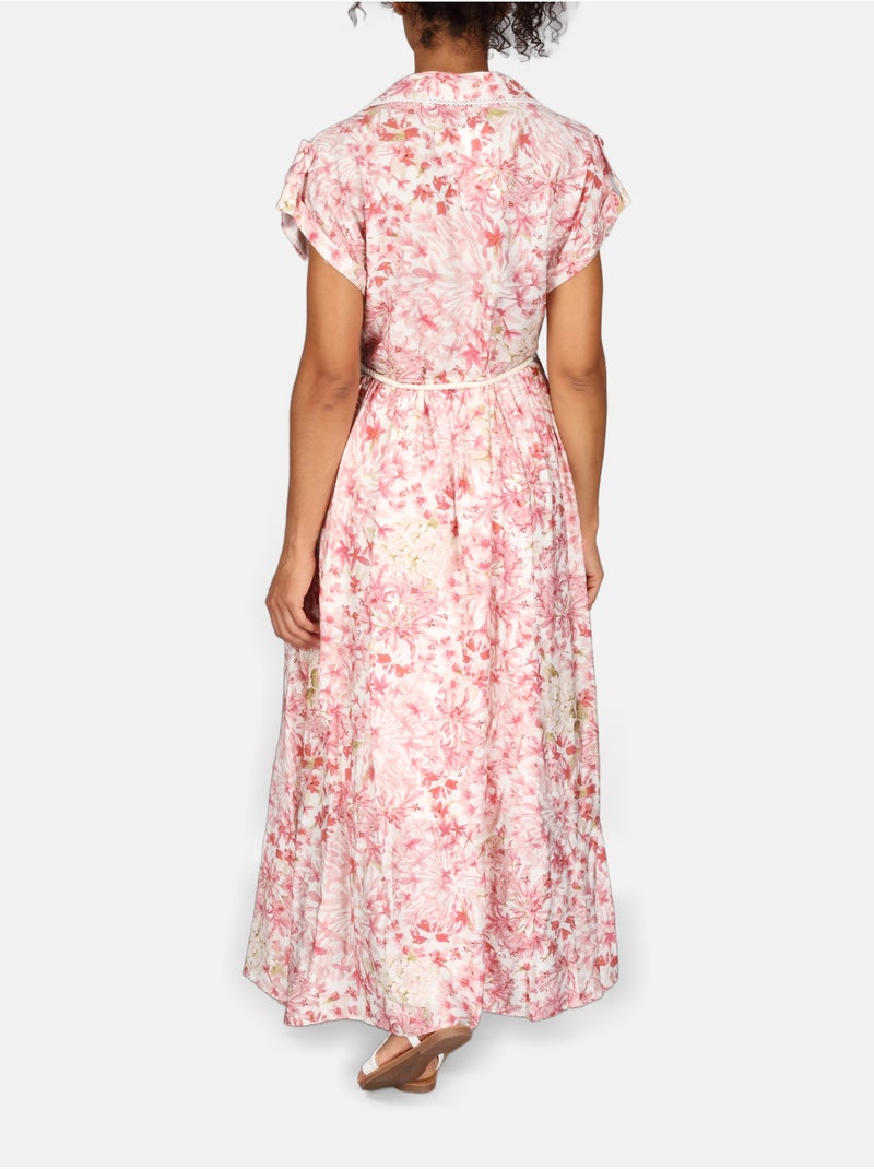 Vestido estampado Rosa - Kiabi
