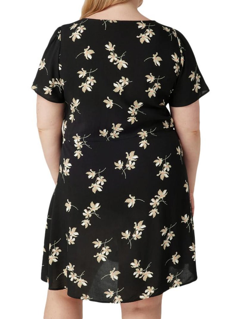 Vestido Estampado Tallas Grandes Mujer Vero Moda Negro Beige - Kiabi