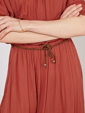 Vestido estilo bardot con volantes - Kiabi