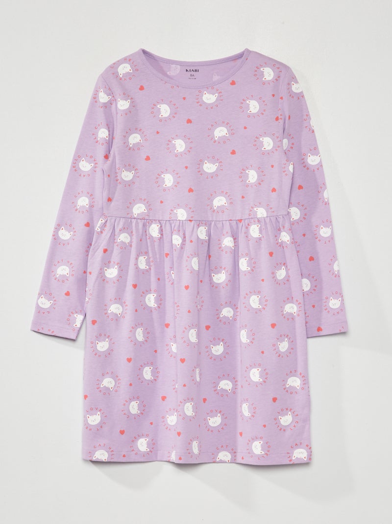 Vestido evasé con estampado PURPURA - Kiabi