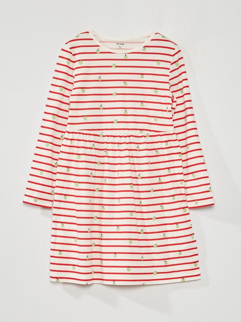 Vestido evasé con estampado ROJO - Kiabi