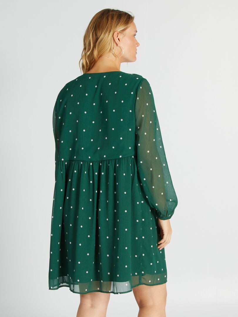 Vestido evasé con estampado VERDE - Kiabi