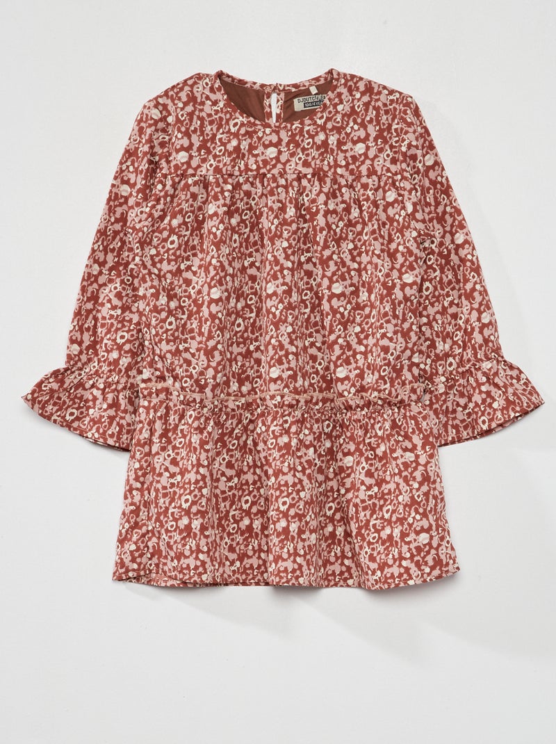 Vestido evasé con motivo ROSA - Kiabi