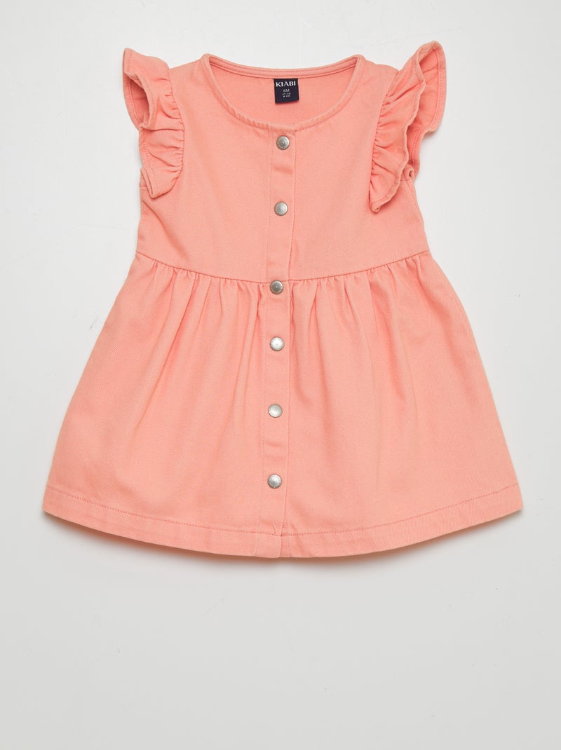 Vestido evasé con volantes ROSA - Kiabi
