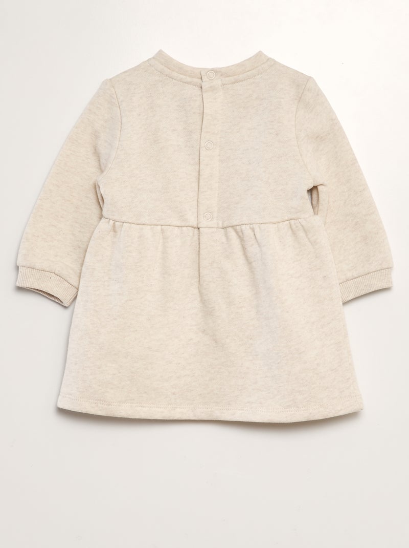 Vestido evasé de tejido de chándal BEIGE - Kiabi