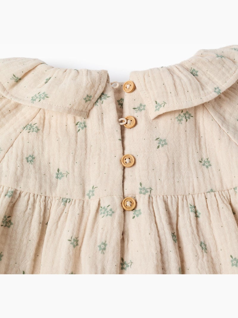 Vestido floral + cubrepañal de algodón B&S Beige - Kiabi