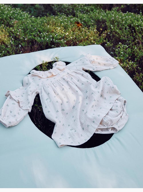 Vestido floral + cubrepañal de algodón B&S - Kiabi
