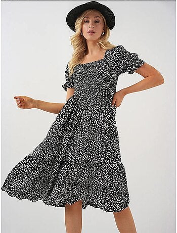 Vestido floral de manga corta bdart