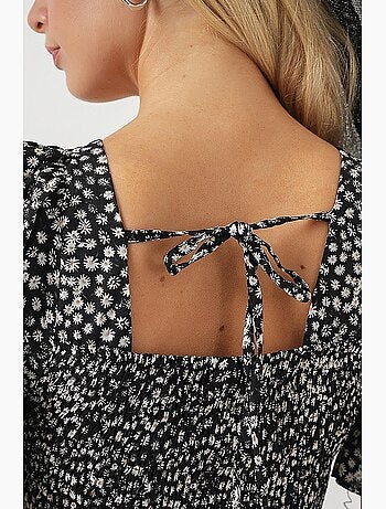 Vestido floral de manga corta bdart