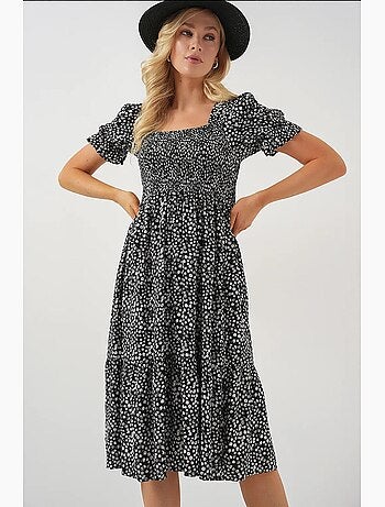 Vestido floral de manga corta bdart