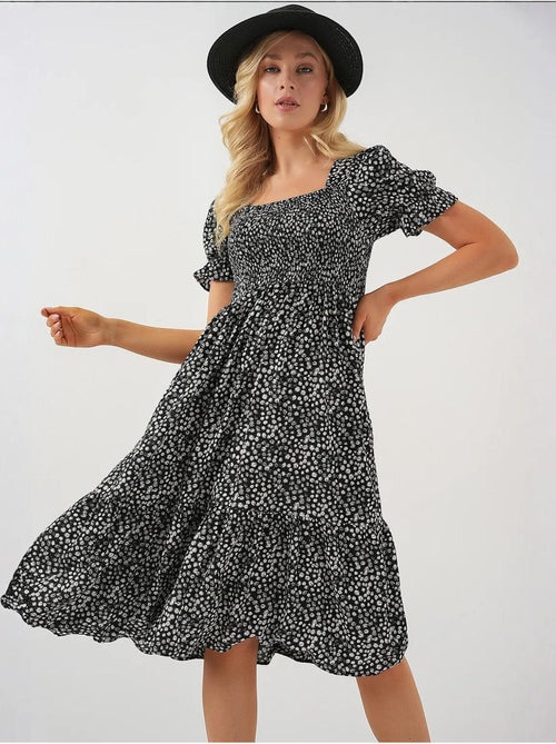Vestido floral de manga corta bdart - Kiabi Vestido floral de manga corta bdart - Kiabi
