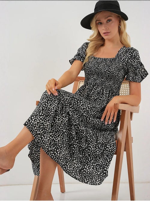 Vestido floral de manga corta bdart - Kiabi Vestido floral de manga corta bdart - Kiabi