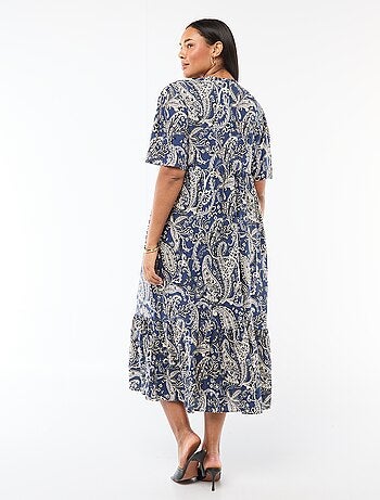 Vestido fluido con estampado fantasía