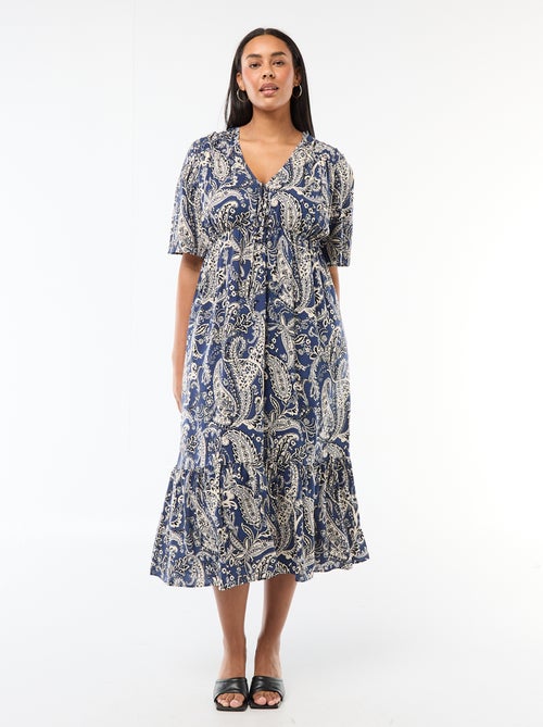 Vestido fluido con estampado fantasía - Kiabi