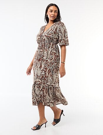 Vestido fluido con estampado fantasía