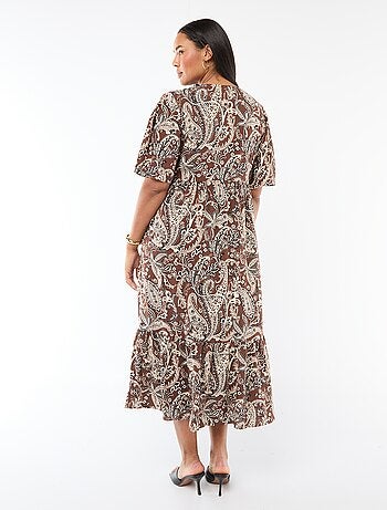 Vestido fluido con estampado fantasía