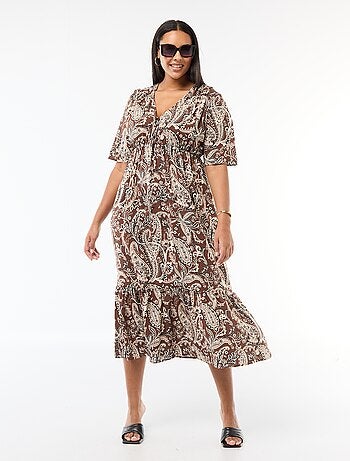 Vestido fluido con estampado fantasía