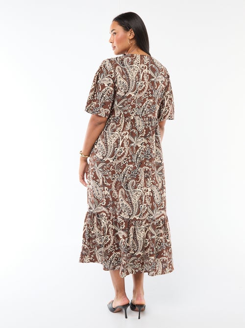 Vestido fluido con estampado fantasía - Kiabi