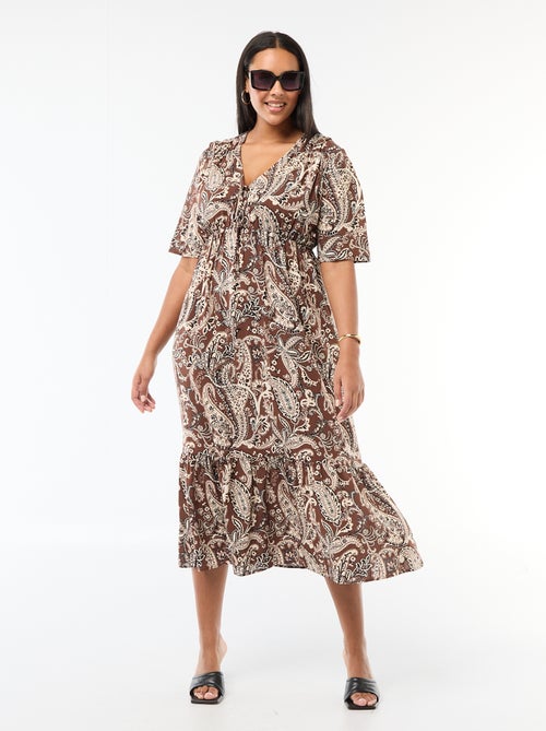 Vestido fluido con estampado fantasía - Kiabi