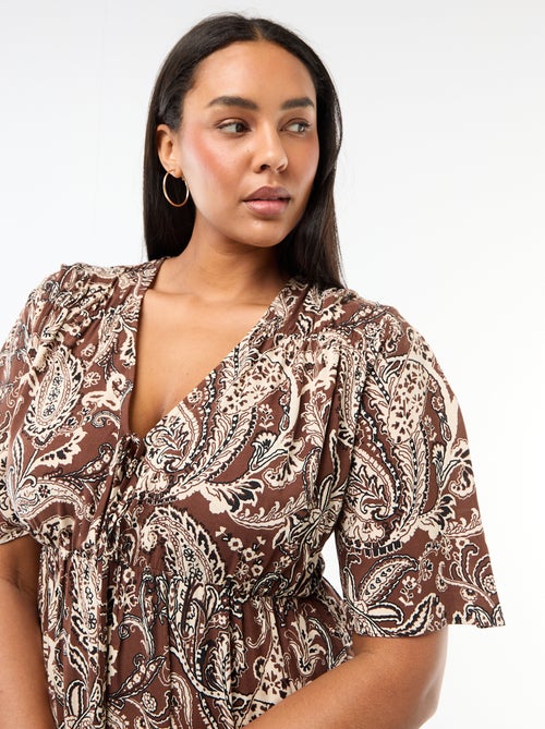 Vestido fluido con estampado fantasía - Kiabi