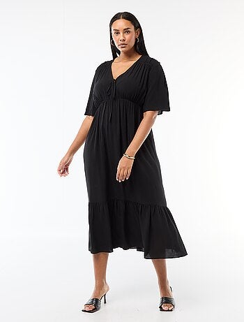 Vestido fluido con estampado fantasía