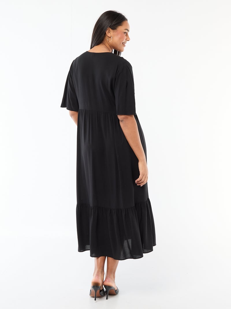 Vestido fluido con estampado fantasía Negro - Kiabi