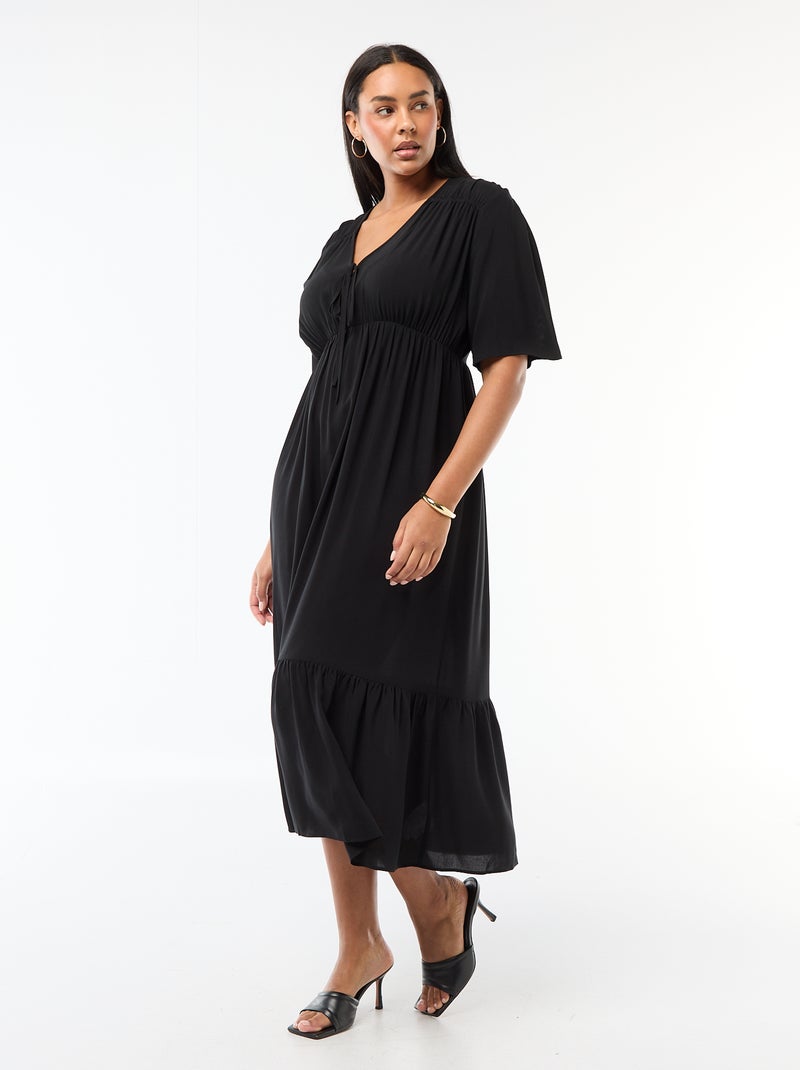 Vestido fluido con estampado fantasía Negro - Kiabi