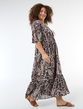 Vestido fluido con estampado fantasía