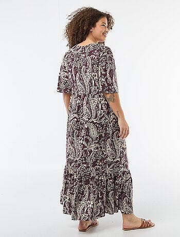 Vestido fluido con estampado fantasía