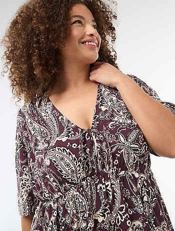 Vestido fluido con estampado fantasía